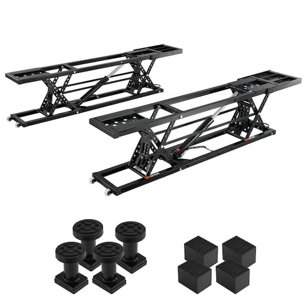 SKYSHALO Car Lift, 7,000 lbs. Capacity Portable Car Lift, with Extended-Length Plates, 26. 8 in. Max. Height, Heavy-duty Steel
