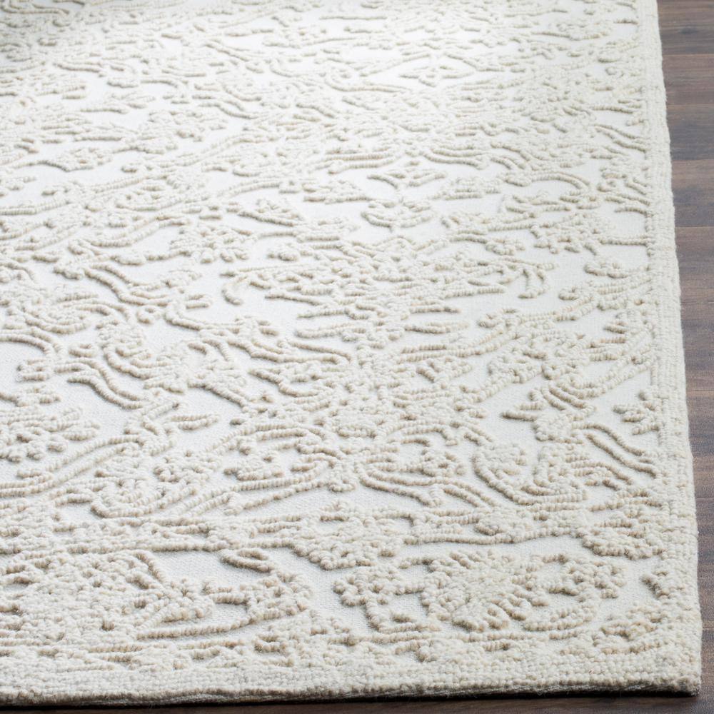 Ivory Hand-Tufted Wool 10' x 14' Rectangular Area Rug