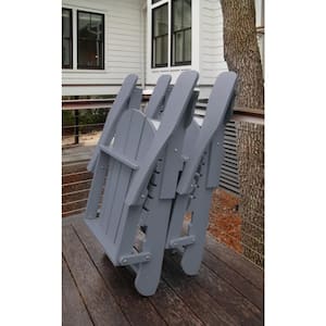 Recycled Grey Folding Plastic Adirondack Chair (Set of 1)