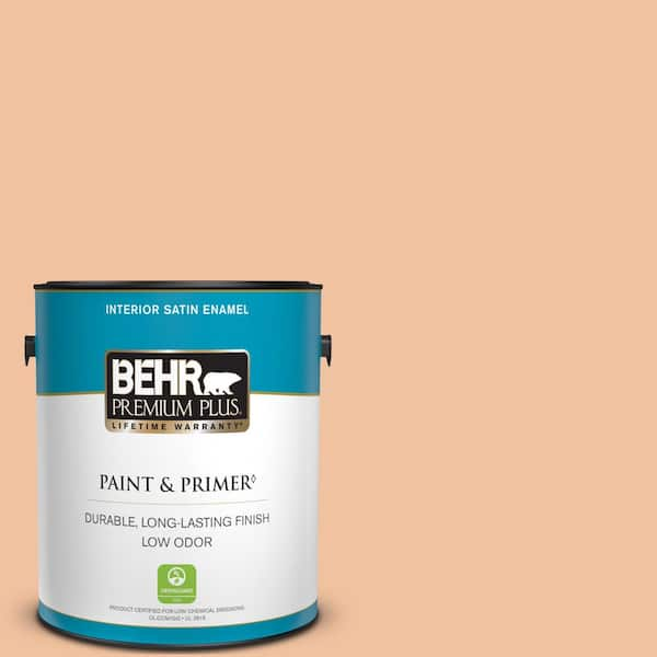 BEHR PREMIUM PLUS 1 gal. #M220-3 Carving Party Satin Enamel Low Odor Interior Paint & Primer