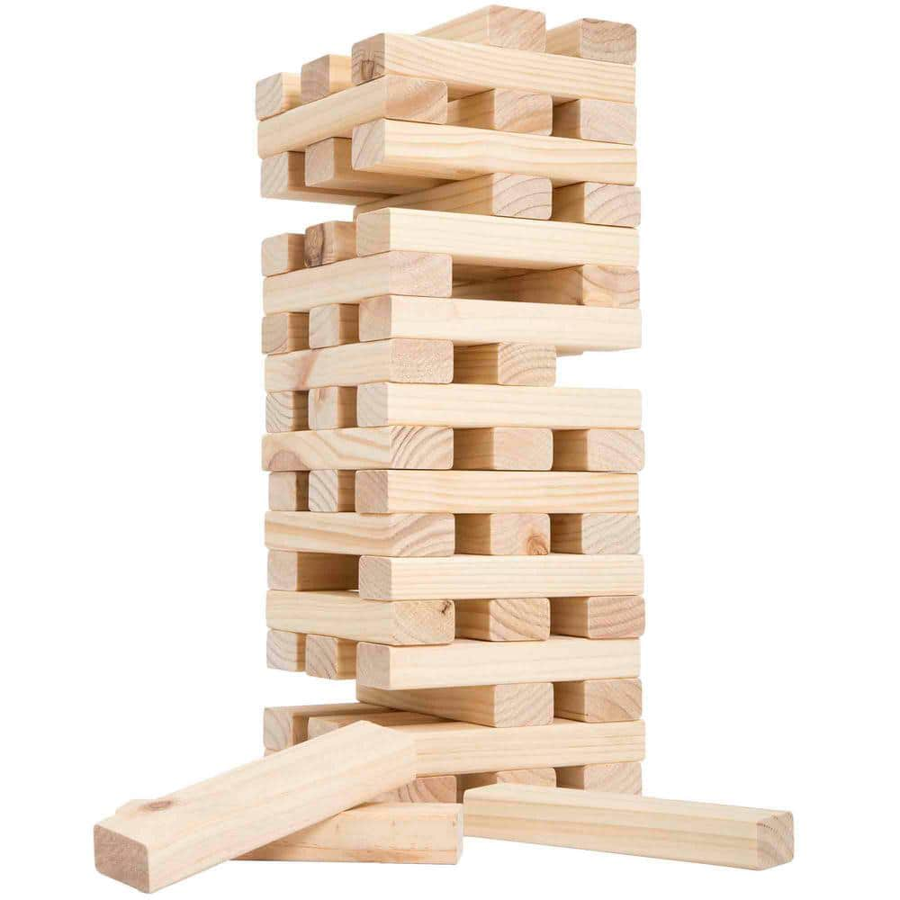 Hey! Play! Non-Traditional Giant Wooden Blocks Tower Stacking Game