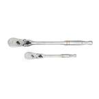 1/4 in. and 3/8 in. Drive 90-Tooth Locking Flex-Head Teardrop Ratchet Set (2-Pieces)