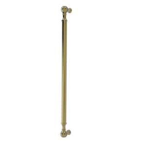 18 in. Center-to-Center Beaded Refrigerator Pull in Unlacquered Brass