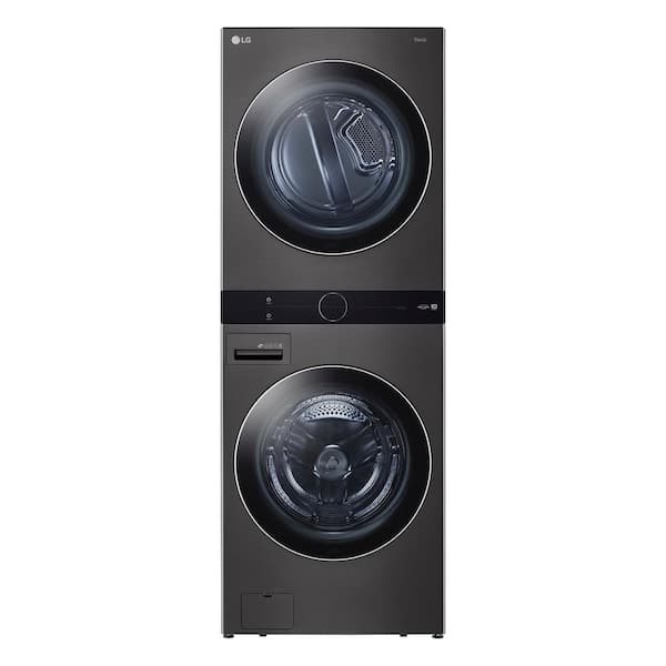 27 in. Black Steel WashTower Laundry Center with 4.5 cu. ft. Front Load Washer and 7.4 cu. ft. Electric Dryer