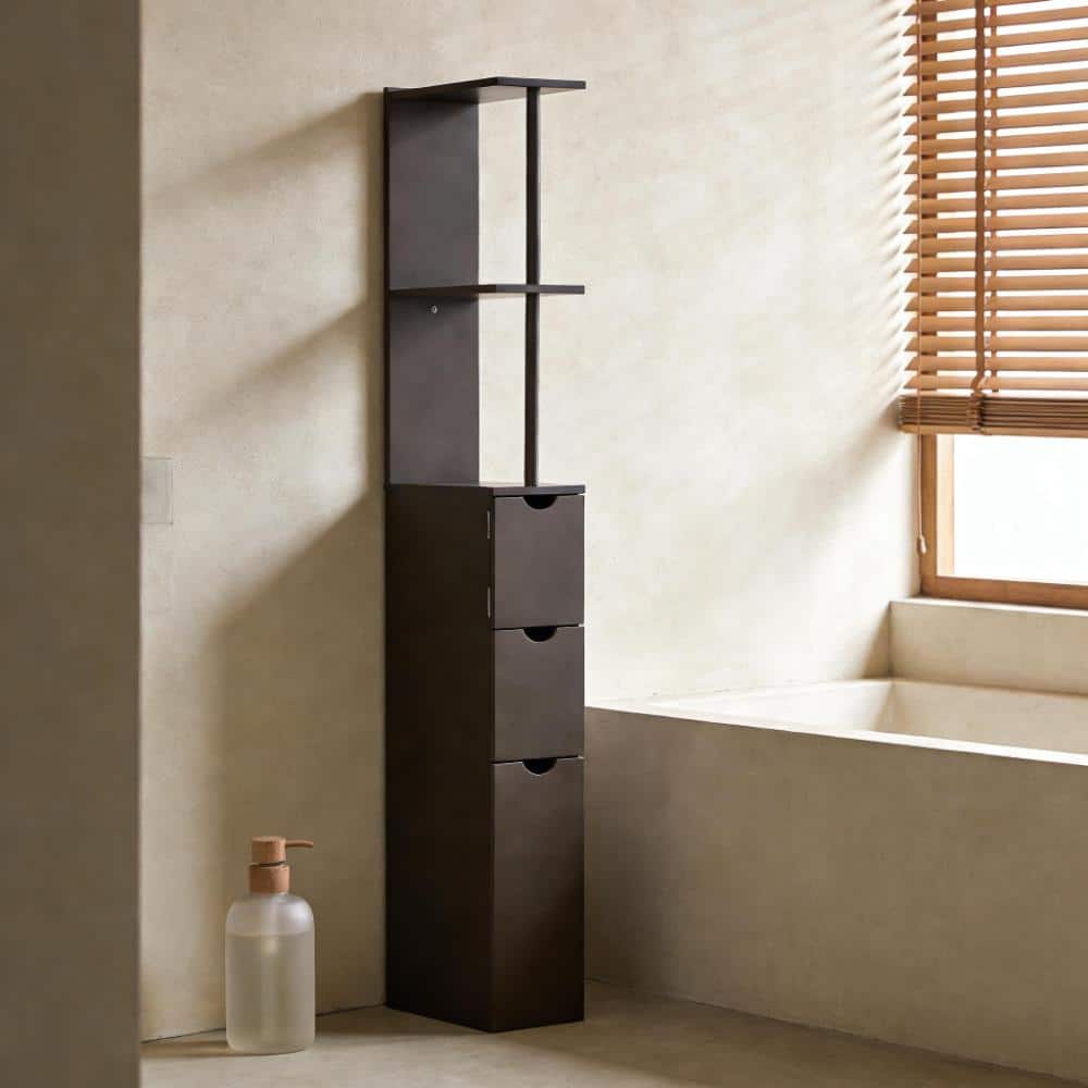 Slim Freestanding Bathroom Storage Tower and Side Floor Organizer Cabinet for Narrow Space in White price history on PriceWatchPro
