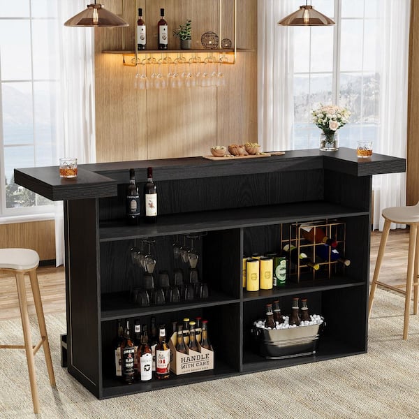 ソマビト　THE BAR COUNTER TABLE BYBLIGHT Kearsten Wooden Bar Counter with 5 Muti-Bottle