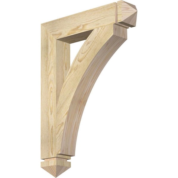 Ekena Millwork 4 in. x 30 in. x 22 in. Douglas Fir Thorton Arts and Crafts Rough Sawn Bracket