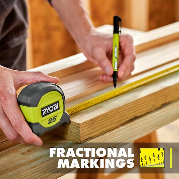 RYOBI 25 Ft. Compact Tape Measure 2-Pack RHTM252SB - The Home Depot