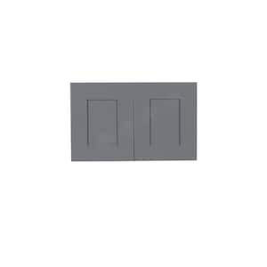 Lancaster Gray Plywood Shaker Stock Assembled Wall Kitchen Cabinet 36 in. W x 15 in. H x 12 in. D