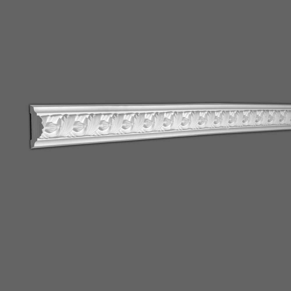 6-Inch White Polyurethane Leaf Panel Moulding Sample