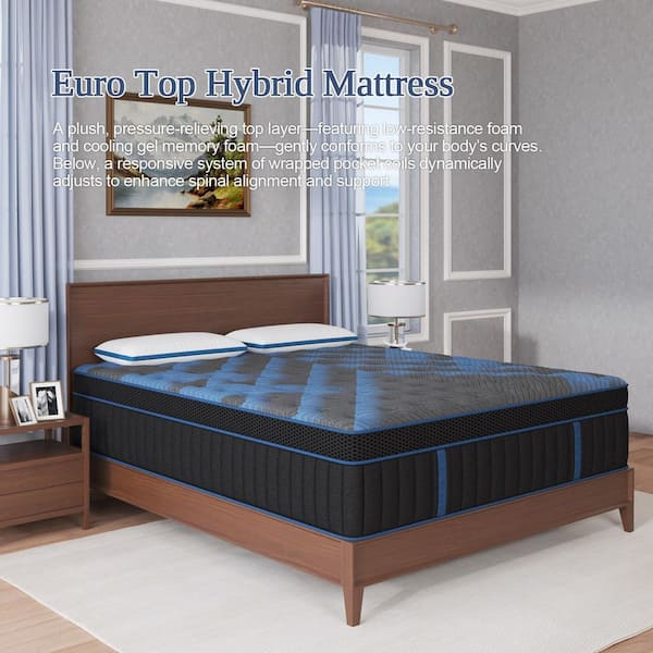Skyhedon Queen Size Medium Firm 12 in. Memory Foam Hybrid Mattress