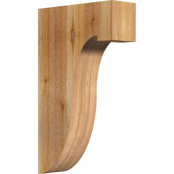 Ekena Millwork 4 in. x 12 in. x 20 in. Western Red Cedar Del Monte Rough Sawn Corbel