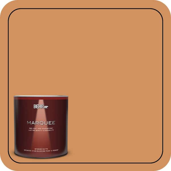 BEHR MARQUEE 1 qt. #BIC-15 Golden Poppy Matte Interior Paint & Primer