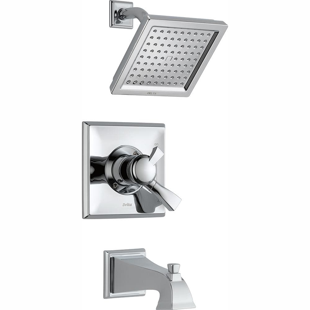 Delta Dryden 1-Handle Tub and Shower Faucet Trim Kit in Chrome (Valve Not Included), Grey -  T17451-WE