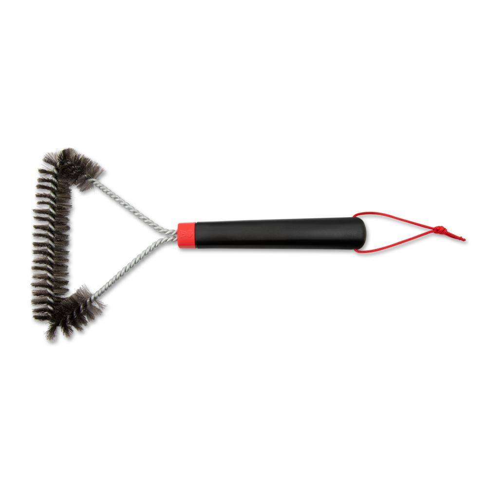 Weber 12" Black and Red Three-Sided Grill Brush