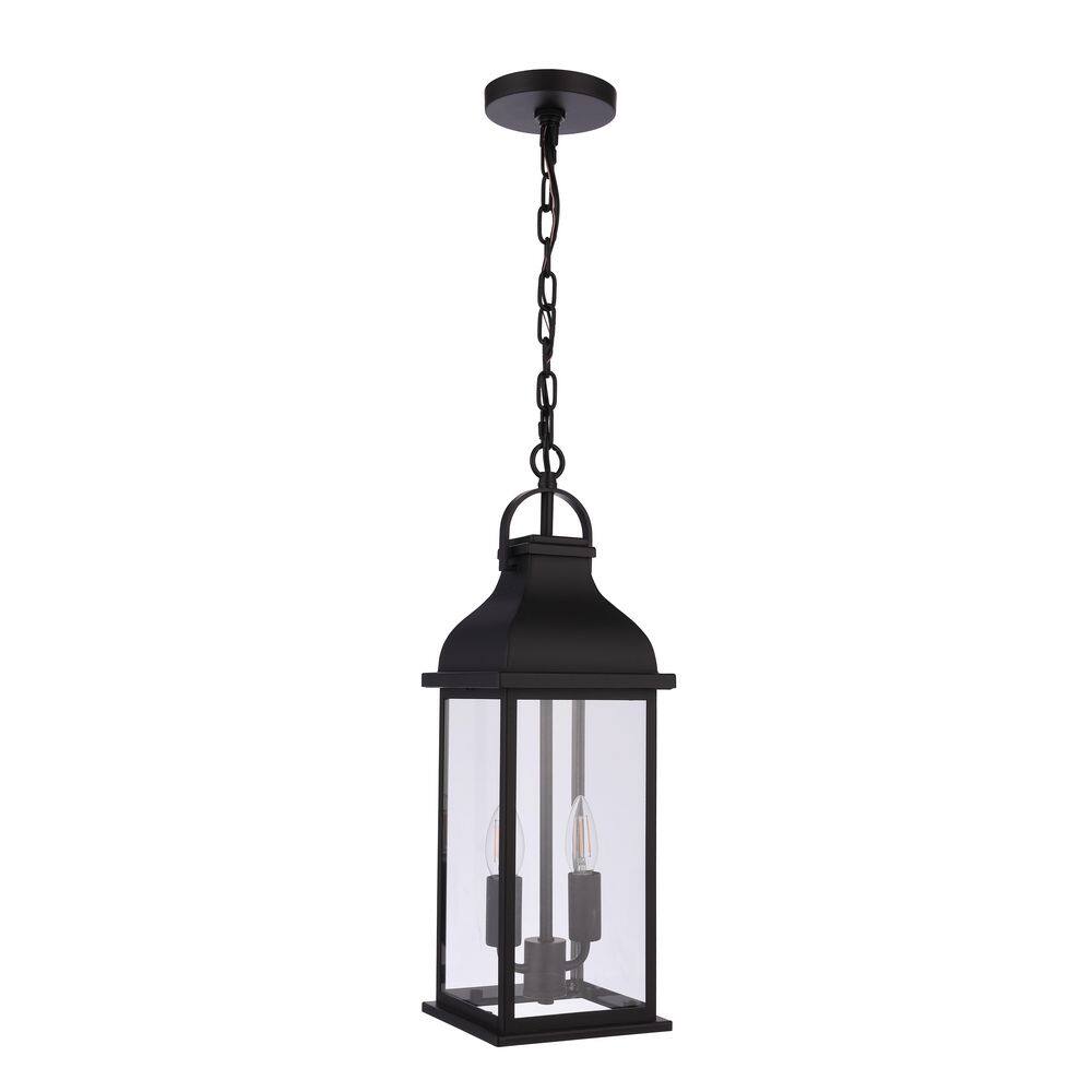 Bent Tree 20.63 in. 1 Light Black Finish Dimmable Outdoor Ceiling Pendant Light with Clear Glass, No Bulbs Included price history on PriceWatchPro