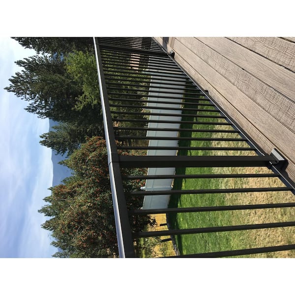 FORTRESS Al13 Home Railing 3-in x 39.5-in Aluminum Black Sand Post