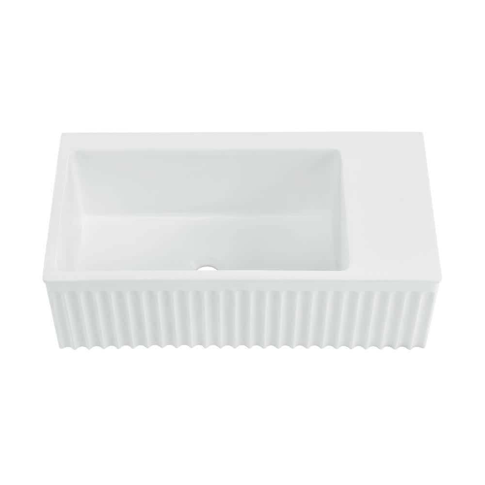 Delice 24" Matte White Ceramic Wall-Mount Bathroom Sink