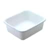 11.4 QT White Plastic Rectangular Dish Pan, 14.45 x 12.55 x 5.67, Pack  of 2