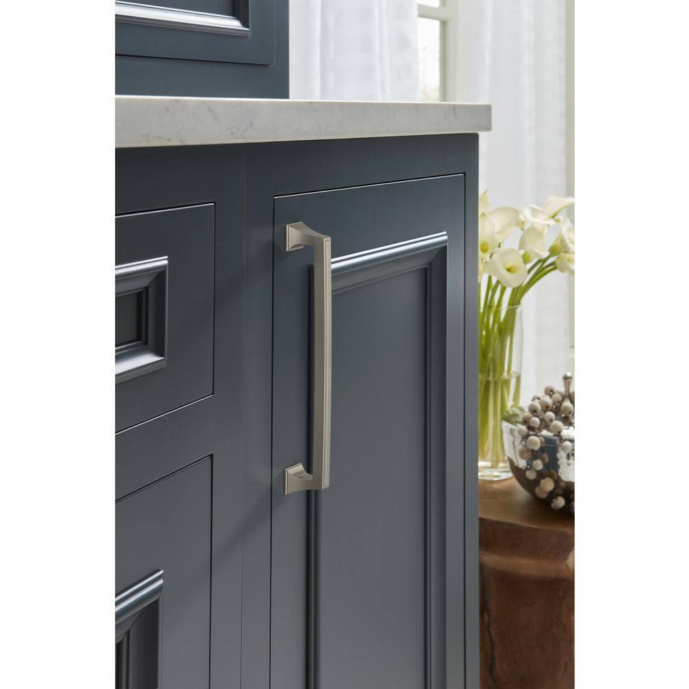 Satin Nickel 8-Inch Mulholland Cabinet Drawer Pull