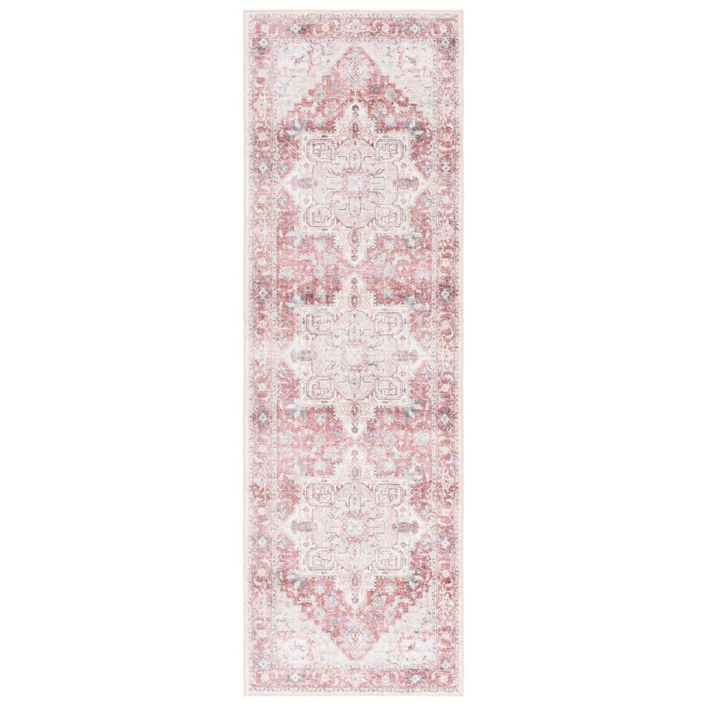 Arizona Rust/Beige 3 ft. x 8 ft. Distressed Border Ornate Machine Washable Runner Rug price history on PriceWatchPro