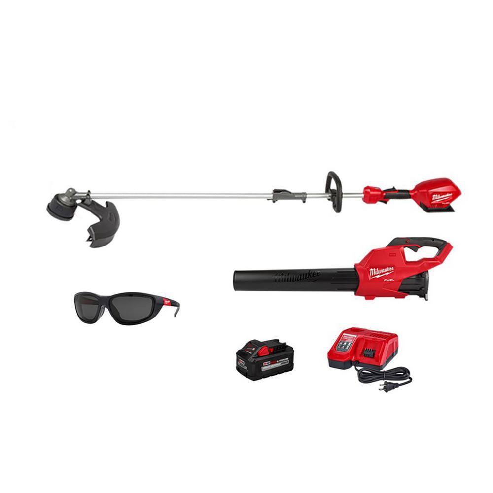 M18 FUEL 18V Lithium-Ion Brushless Cordless QUIK-LOK String Trimmer/Blower Combo Kit with Polarized Safety Glasses -  Milwaukee, 3000-21-&-POLAR