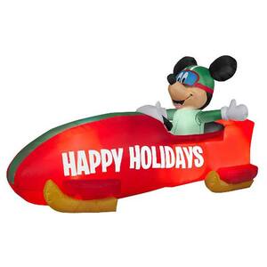6 ft. Inflatable Mickey in a Bobsled Christmas