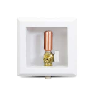 1/2 in. CPVC Icemaker Outlet Box with Valve and Hammer Arrester, White ABS Brass (Single)