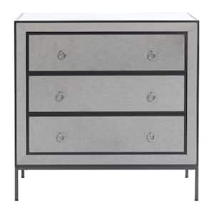 Modern Gray 31.5 in. H 3-Drawer Storage Cabinet Bachelor Chest