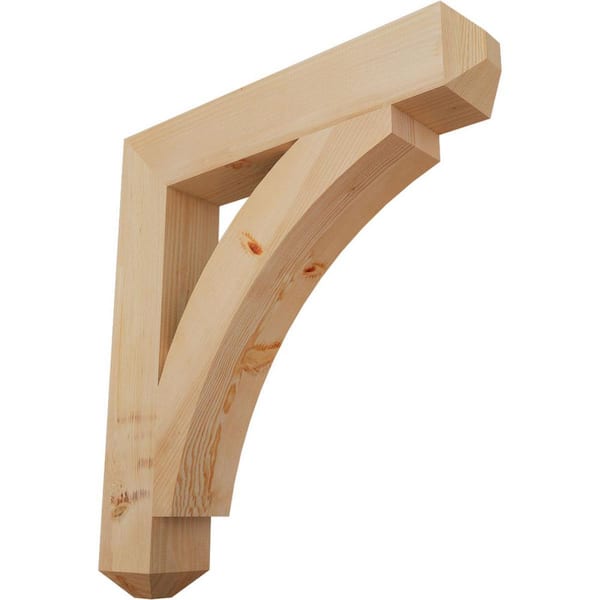 Ekena Millwork 5.5 in. x 38 in. x 34 in. Douglas Fir Thorton Craftsman Smooth Bracket