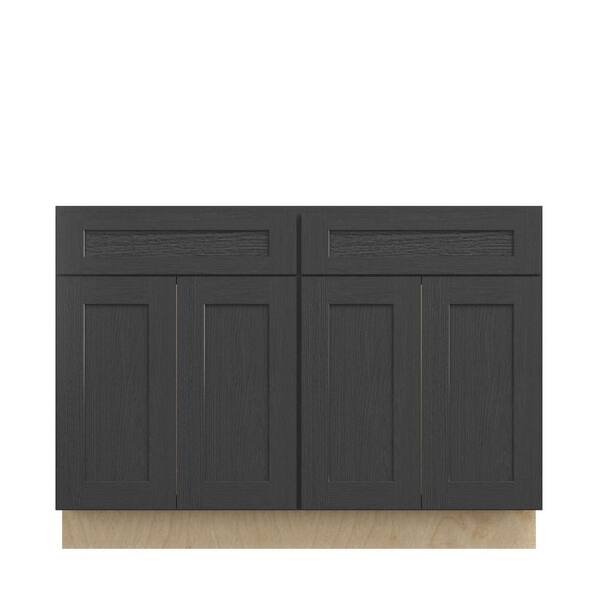 Kunal Kitchens Jamestown Recessed 48 in. W x 34.5 in. H x 24 in. D in Espresso Plywood Assembled Sink Base Cabinet