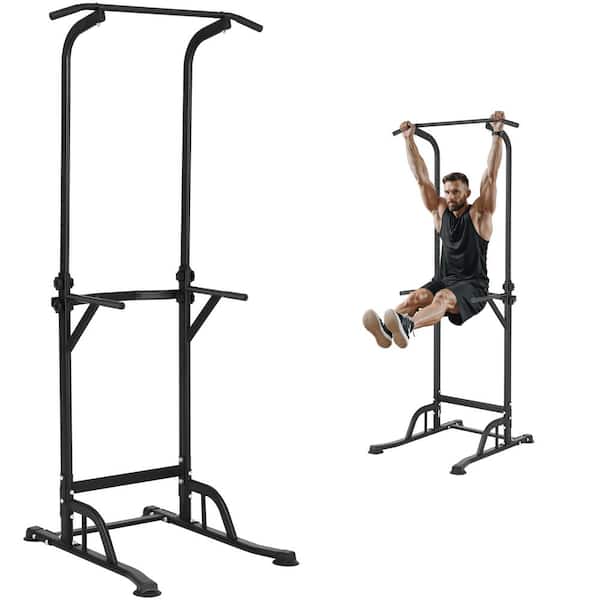 SKYSHALO Power Tower Dip Station 10-Level Height Adjustable Pull Up Bar Stand Multi-Function Strength Workout Equipment 330 lbs.