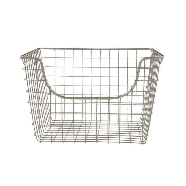 Spectrum Scoop 13 in. D x 12 in. W x 8 in. H Medium Industrial Gray Steel  Wire Storage Bin Basket Organizer 98976 - The Home Depot