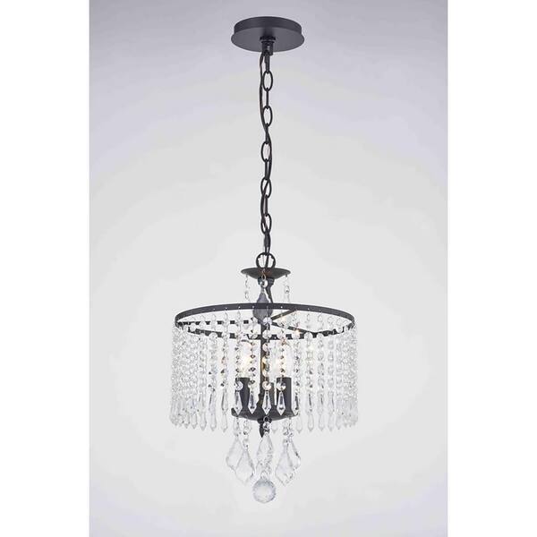 Reviews For Home Decorators Collection Calisitti 3 Lights Matte Black Mini Chandelier With K9 Hanging Crystals Pg The Depot Lights Matte Black Mini Chandelier, Home Depot Mini Chandelier Shades