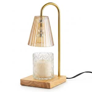 Litehaus Brown Amber Glass Dimmable Candle Warmer Lamp