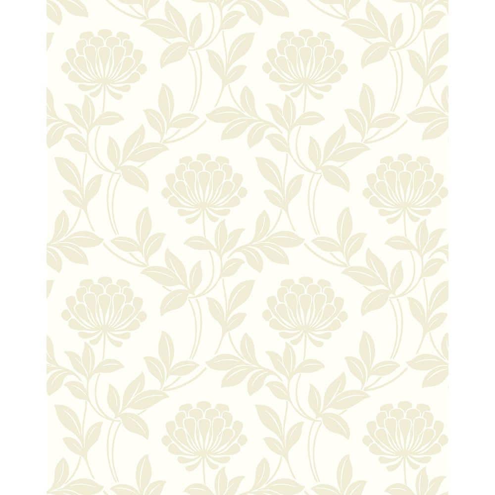 Ogilvy Bone Floral Paper Strippable Roll (Covers 56.4 sq. ft.)