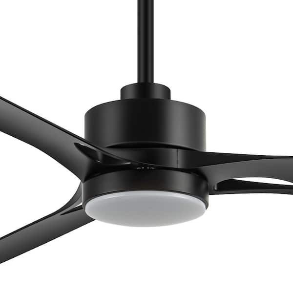 Blaine 56 in. Integrated LED Indoor Black Ceiling Fan with Light and Remote Control Included