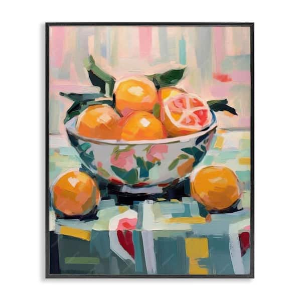 Kitchen Bowl of Oranges by LSR Design Studio Black Framed Food Giclee Art Print 14 in. x 11 in.