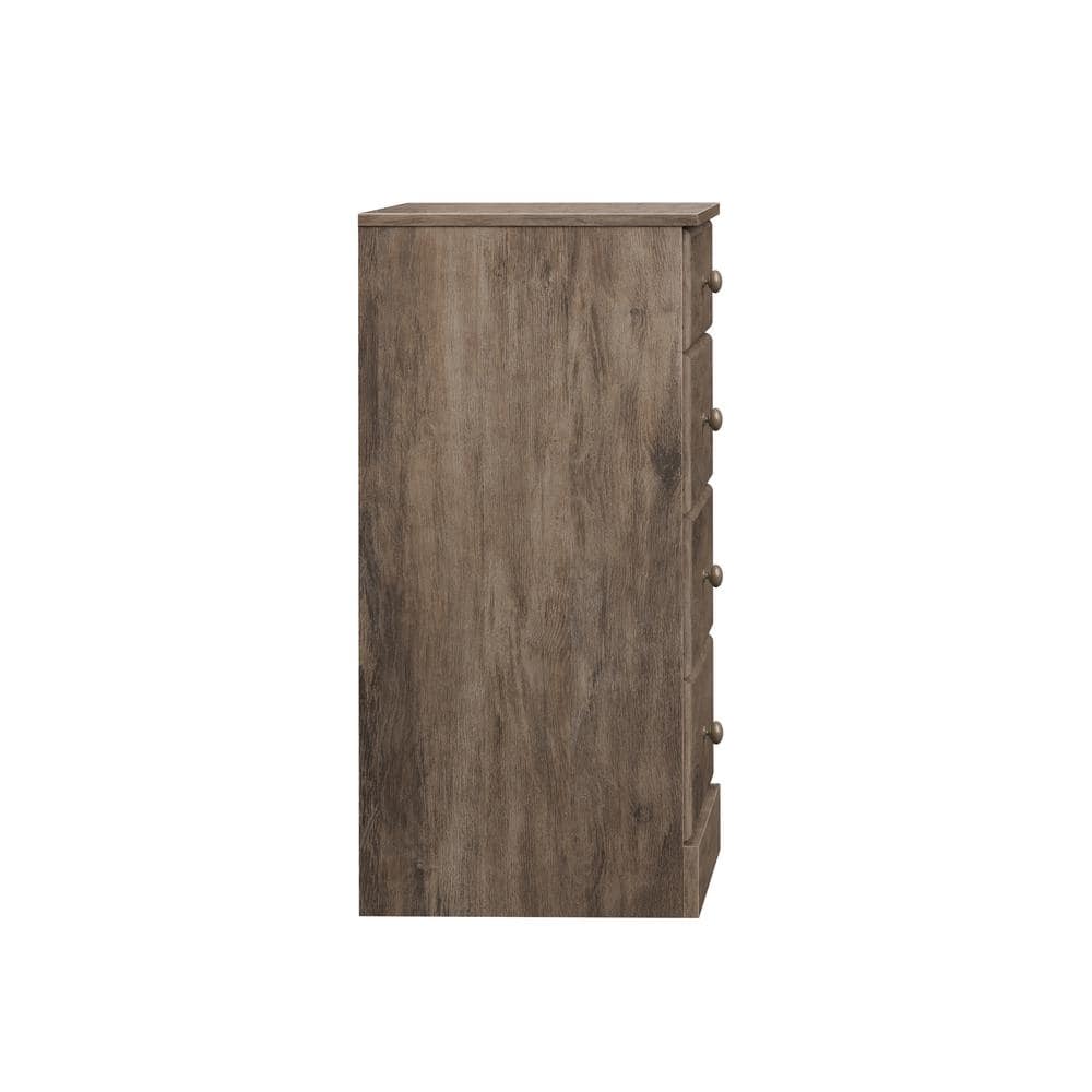 Drifted Gray Astrid 4-Drawer Lacquered Pine Chest