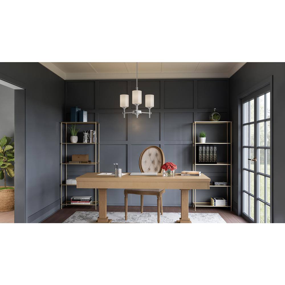 Aria 17" Polished Nickel and Glass 3-Light Pendant