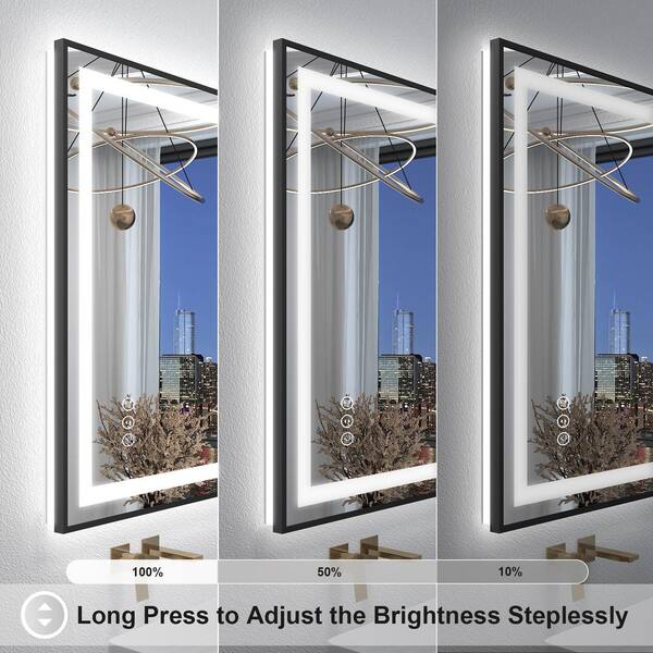 KIOTEE 88 in. W x 38 in. H Rectangular Framed Front and Back LED