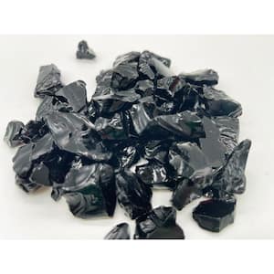 10 lbs. Large Black Fire Glass Rocks