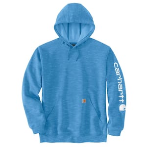 Men's XX-Large Blue Lagoon Space Dye Cotton/Polyester Loose Fit Midweight Sleeve Graphic Sweatshirt