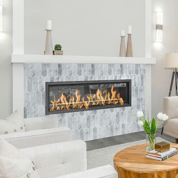 Grey Marble 12 in. x 12 in. Vinyl Peel and Stick Backsplash, Self-Adhesive Wall Tiles for Kitchen Bathroom (10-Pack)