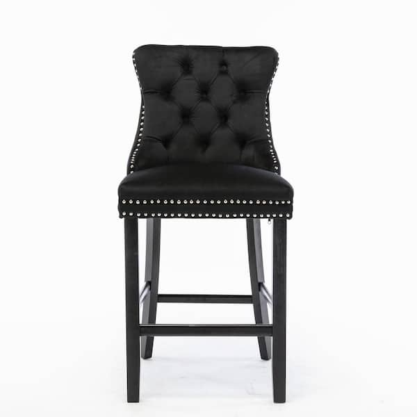 black studded bar stools