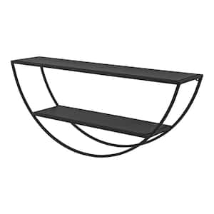 Tancill 6 in. x 26 in. x 11 in. Black Metal Floating Decorative Wall Shelf Without Brackets