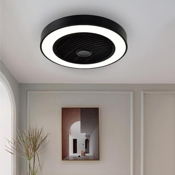 20” Bladeless Low-Profile Ceiling Fan With Light & Remote – Flush Mount, Reversible DC Motor, Dimmable LED