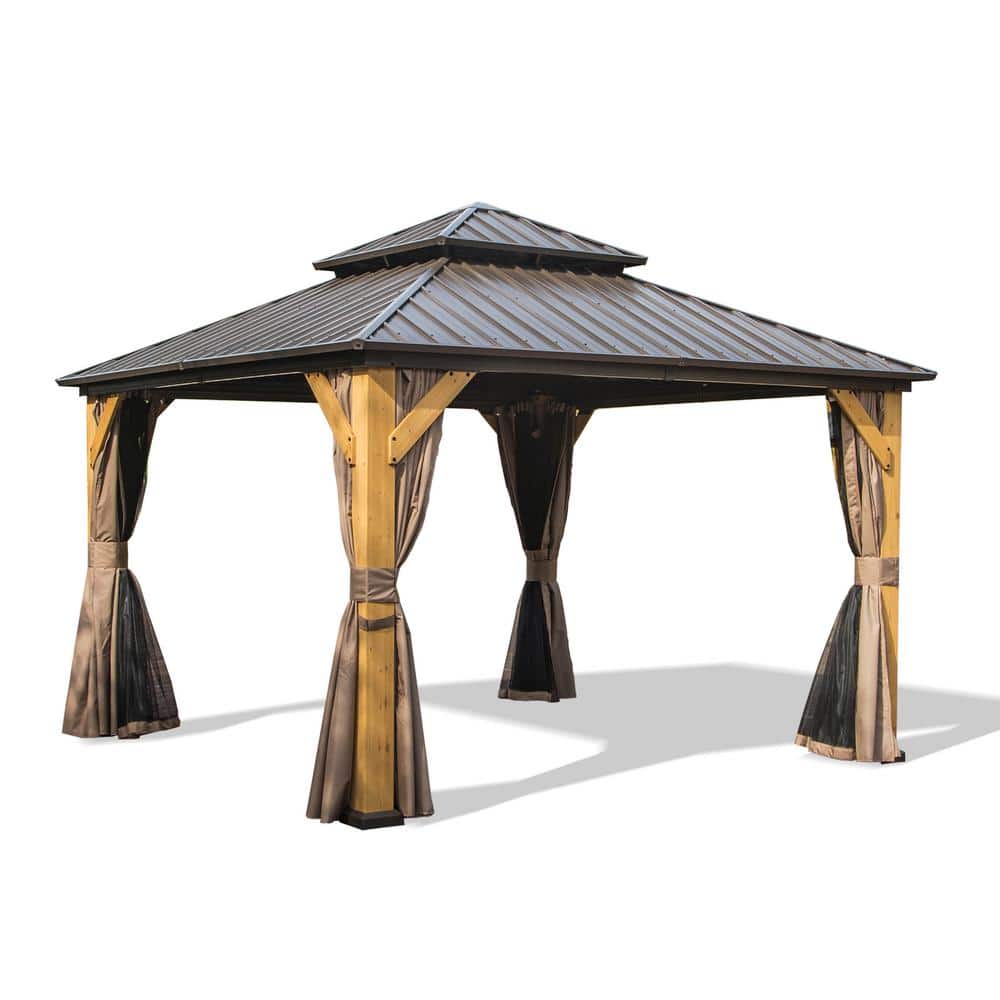 domi outdoor living 12 ft. x 12 ft. Aluminum Hardtop Gazebo with