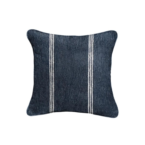 SORRA HOME Sorra Home Sunbrella Lengthen Indigo Square Outdoor Throw Pillow
