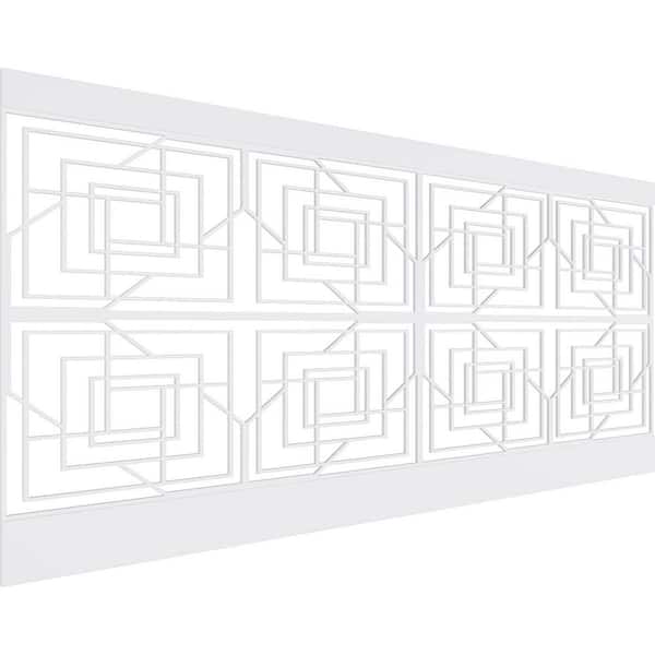 Ekena Millwork 44 in. H x 94-1/2 in. W 28.92 sq. ft. Norwood PVC Wainscot Paneling Kit